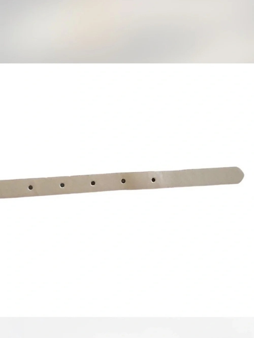 Skinny White Vegan Leather Skull Belt